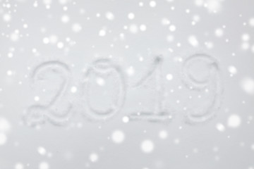 Image showing new year 2019 number or date on snow surface