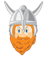 Image showing Vector illustration of the head of the viking in send with horn