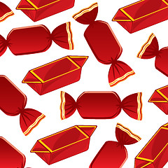 Image showing Decorative pattern from sweetmeats in red packing