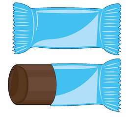Image showing Chocolate sweetmeat in cover and without it