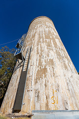 Image showing Old water tower with signs of Efflorescence seepage