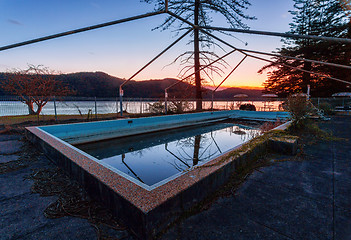 Image showing Abandoned Peat Island Asylum outdoor swimming pool