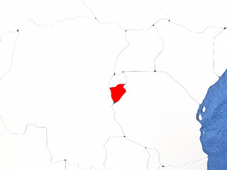 Image showing Burundi on globe