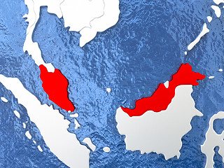 Image showing Malaysia on globe