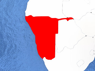 Image showing Namibia on globe