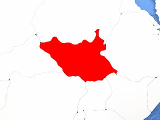 Image showing South Sudan on globe