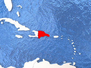 Image showing Dominican Republic on globe