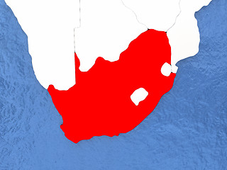 Image showing South Africa on globe