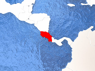 Image showing Costa Rica on globe