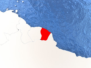 Image showing French Guiana on globe