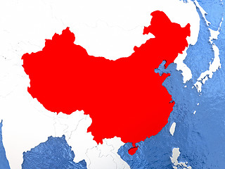 Image showing China on globe
