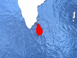 Image showing Sri Lanka on globe