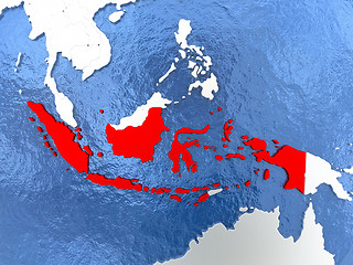Image showing Indonesia on globe