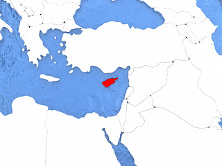 Image showing Cyprus on globe