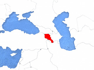 Image showing Armenia on globe