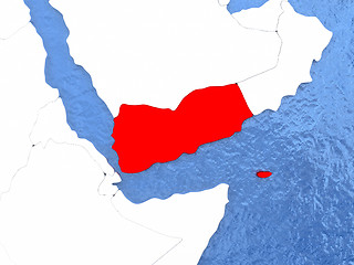 Image showing Yemen on globe