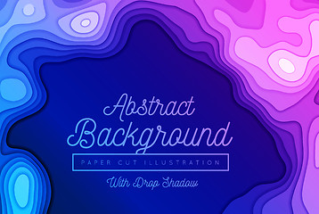 Image showing Vector paper cut background. Abstract origami wave design