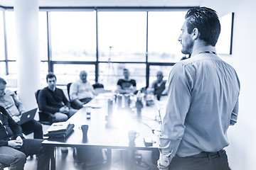 Image showing Business presentation on business meeting in corporate office.