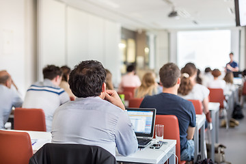 Image showing Academic presentation in lecture hall at university.