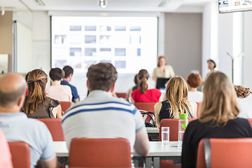 Image showing Academic presentation in lecture hall at university.