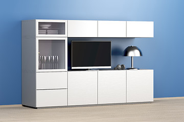 Image showing Lcd tv and big tv cabinet
