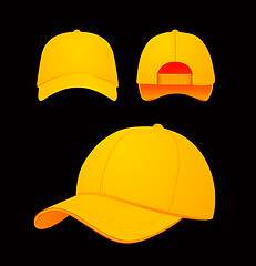 Image showing Baseball cap vector illustration on dark background. Mock-up design