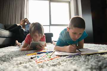 Image showing young couple spending time with kids