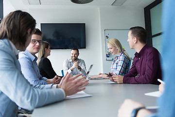 Image showing Business Team At A Meeting at modern office building