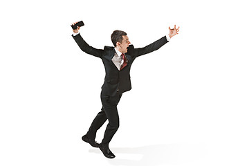 Image showing Screaming businessman over white background