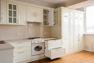 Image showing Classic cream colored kitchen