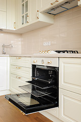 Image showing Classic cream colored kitchen