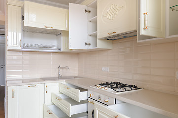 Image showing Classic cream colored kitchen