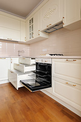 Image showing Classic cream colored kitchen