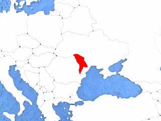 Image showing Moldova on globe