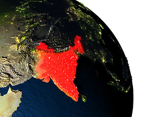 Image showing India from space