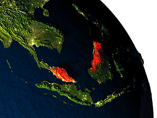 Image showing Malaysia from space