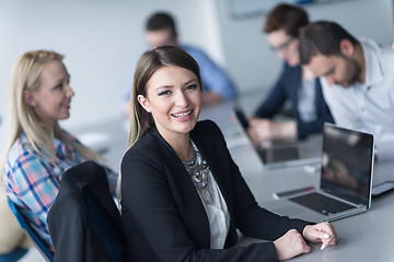 Image showing Business Team At A Meeting at modern office building