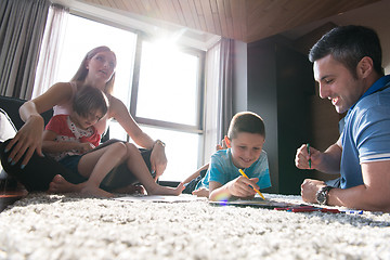 Image showing young couple spending time with kids