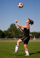 Image showing Female soccer player