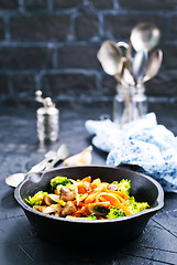 Image showing fried mushrooms with vegetables