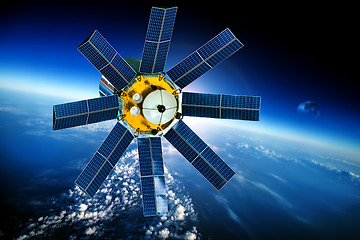 Image showing Space satellite over the planet earth