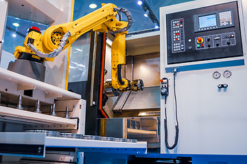 Image showing Robotic Arm modern industrial technology. Automated production c