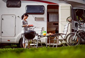 Image showing Family vacation travel RV, holiday trip in motorhome, Caravan ca