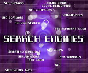 Image showing Search Engines Means Gathering Data And Analyse