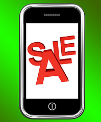 Image showing Mobile Phone Sale Screen Shows Online Discounts