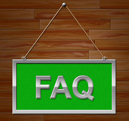 Image showing Faq Sign Shows Frequently Asked Questions And Advertisement