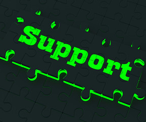 Image showing Support Puzzle Shows Customer Support