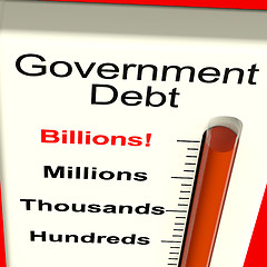 Image showing Government Debt Meter Showing Nation Owing Billions