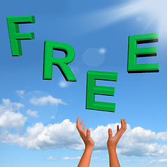 Image showing Free Word Falling In Green Showing Freebies and Promotions