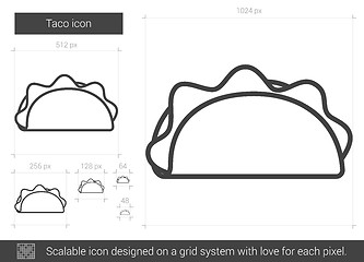 Image showing Taco line icon.